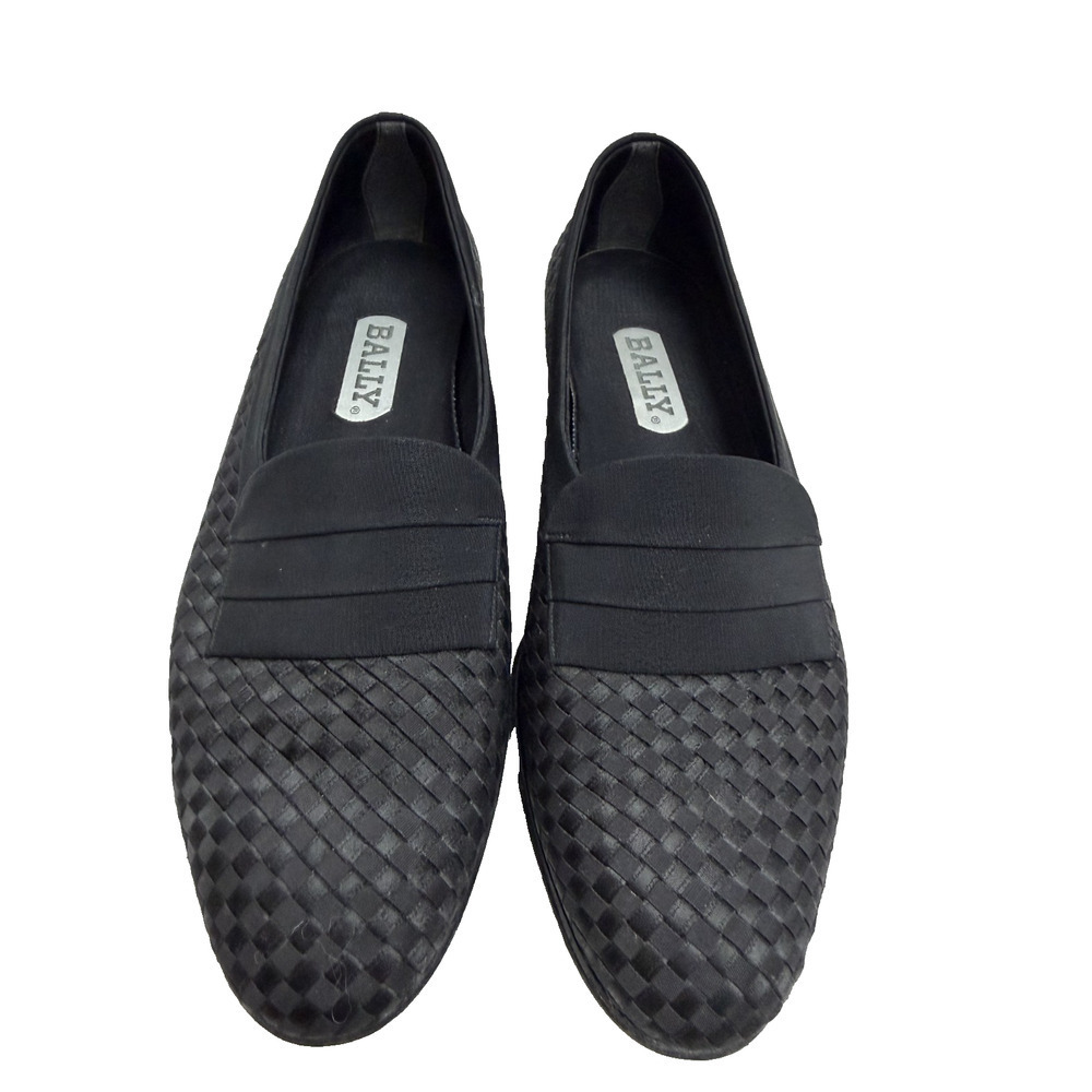 Bally Men’s Black Leather Dress Shoes 10D Basket Weave Toe Luxury Italian